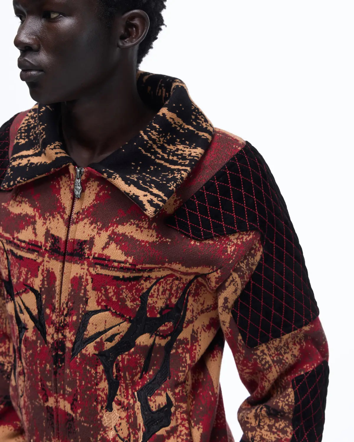 Personsoul Patchwork Knit Jacket