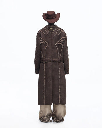 Personsoul Vintage Long Shearling Coat