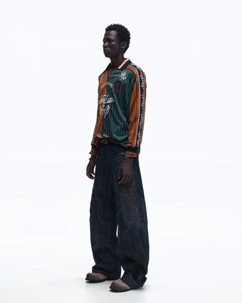 Personsoul Tribal-Animal Print Patchwork Shirt