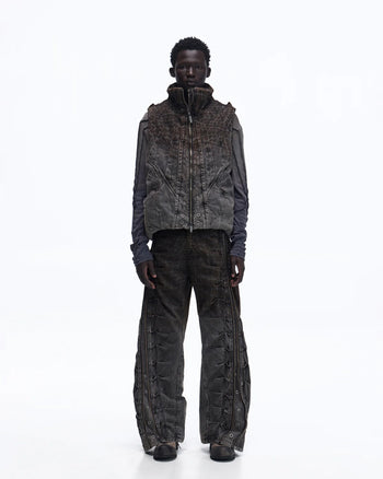 Personsoul Slub Denim Laser-Croc Vest
