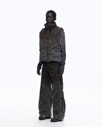 Personsoul Slub Denim Laser-Croc Vest
