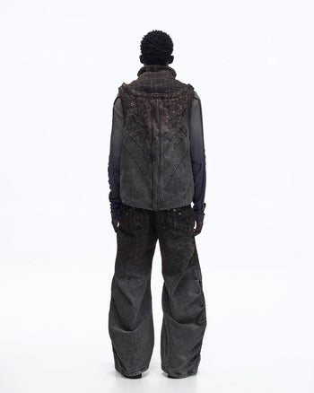Personsoul Slub Denim Laser-Croc Vest