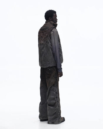 Personsoul Slub Denim Laser-Croc Vest