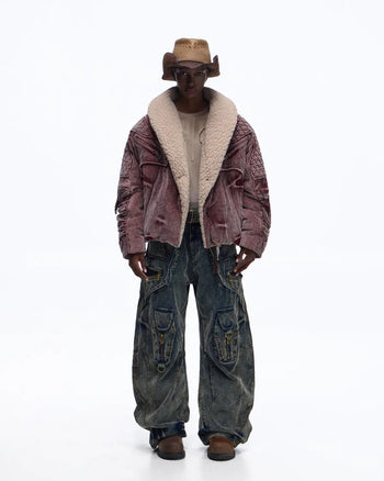 Personsoul Vintage Corduroy Puffer Jacket