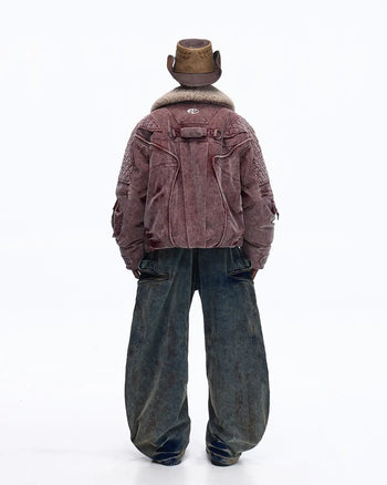 Personsoul Vintage Corduroy Puffer Jacket