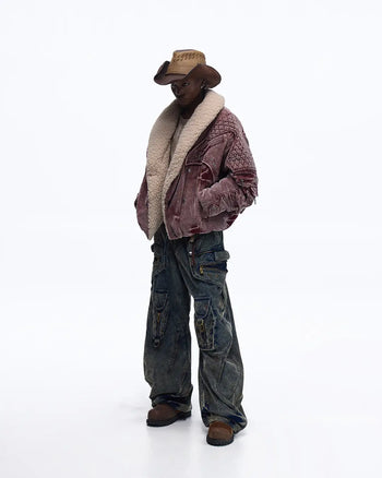 Personsoul Vintage Corduroy Puffer Jacket