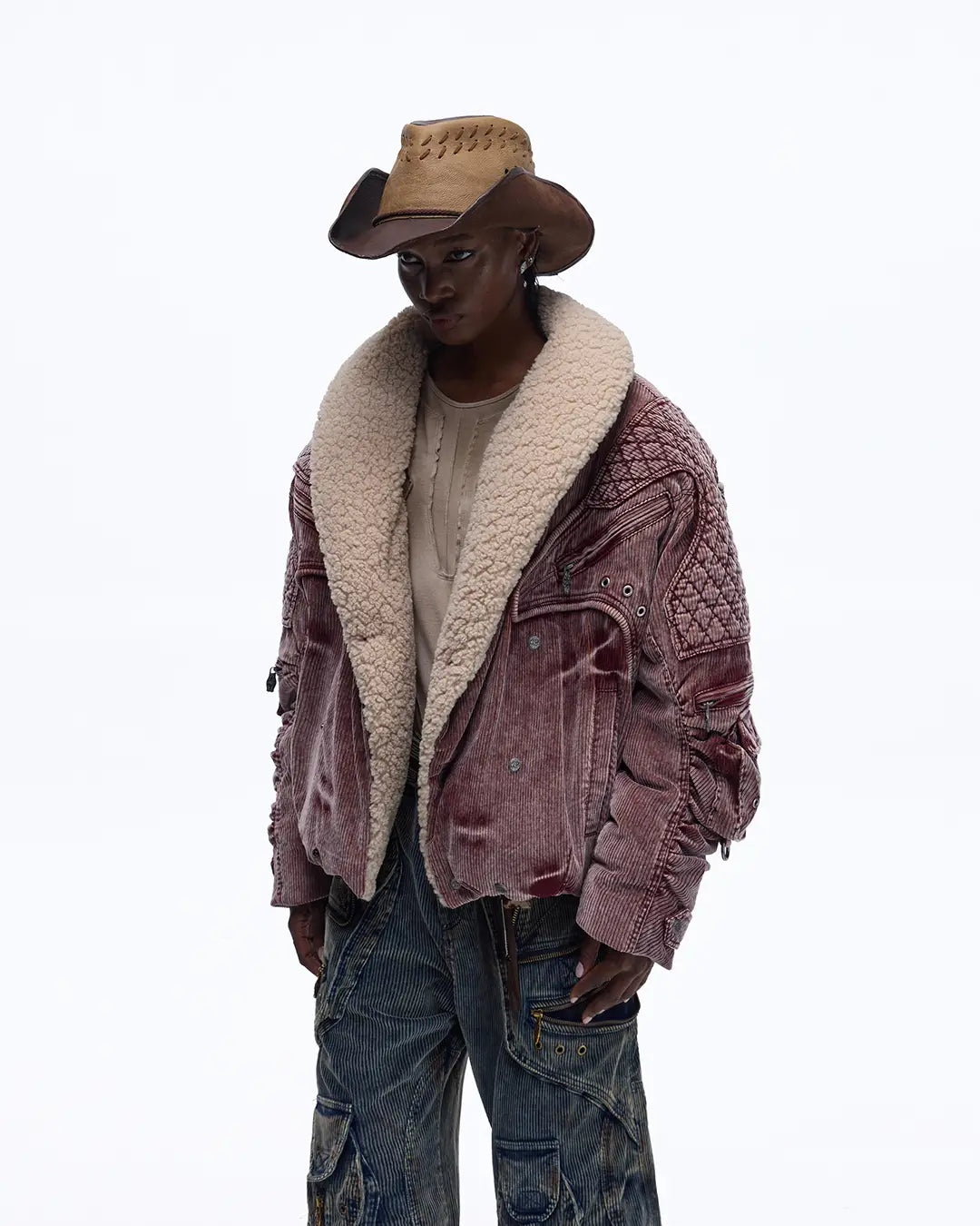 Personsoul Vintage Corduroy Puffer Jacket