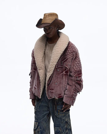Personsoul Vintage Corduroy Puffer Jacket