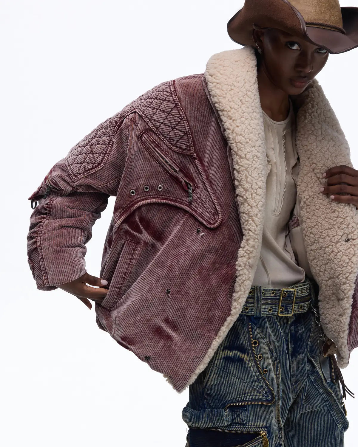 Personsoul Vintage Corduroy Puffer Jacket