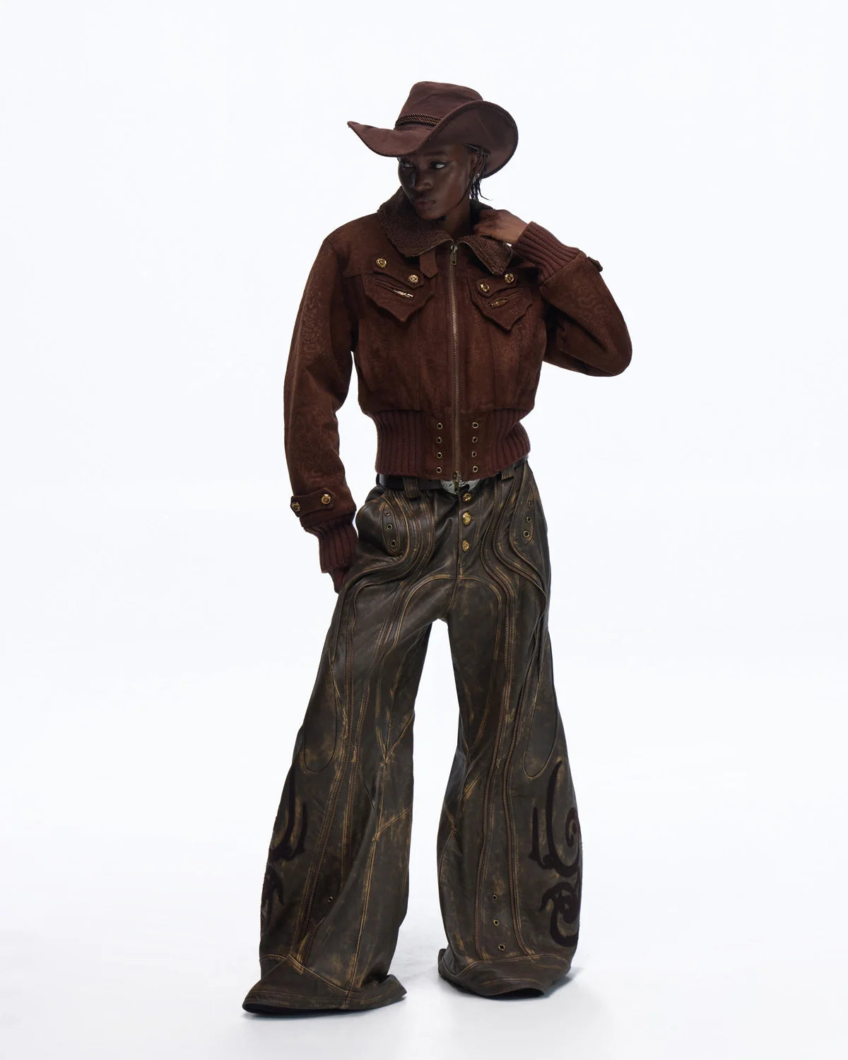 Personsoul Silk-finished Nubuck Cowhide Vintage Jacket