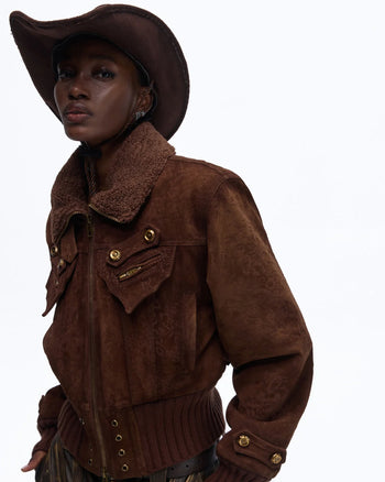 Personsoul Silk-finished Nubuck Cowhide Vintage Jacket