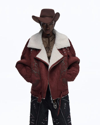 Personsoul Lightning Totem Stand Collar Jacket