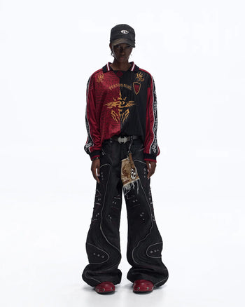 Personsoul Tribal-Animal Print Patchwork Shirt