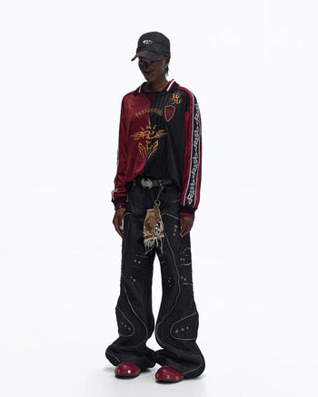 Personsoul Tribal-Animal Print Patchwork Shirt