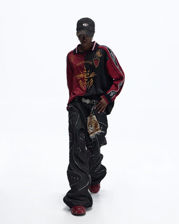 Personsoul Tribal-Animal Print Patchwork Shirt