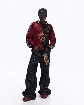 Personsoul Tribal-Animal Print Patchwork Shirt