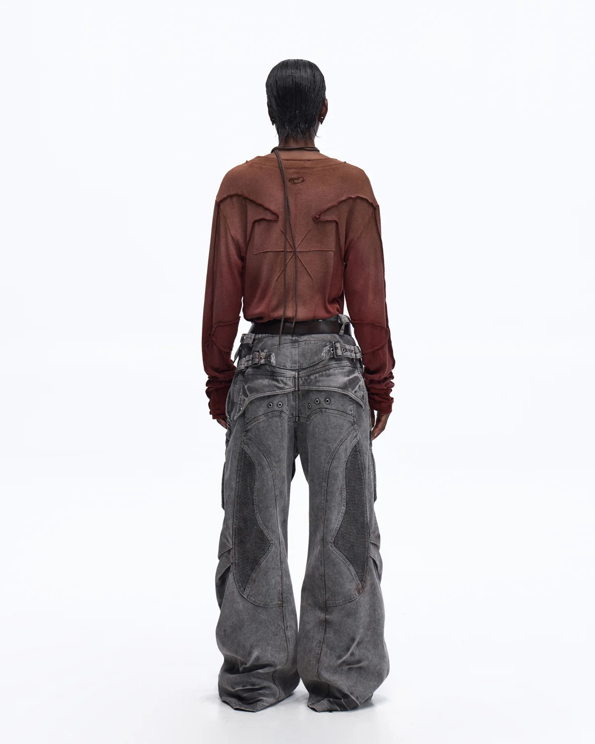 Personsoul Contrast Stitch Long Sleeve Top