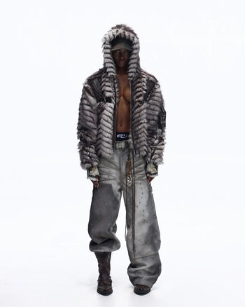Personsoul Distressed Nubuck & Cowhide with Mushroom Studs Pants