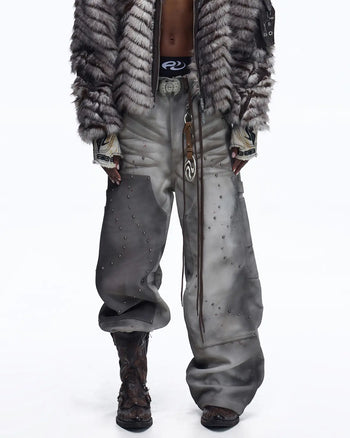 Personsoul Water-Dyed Cowhide Mythical Beast Western Boots