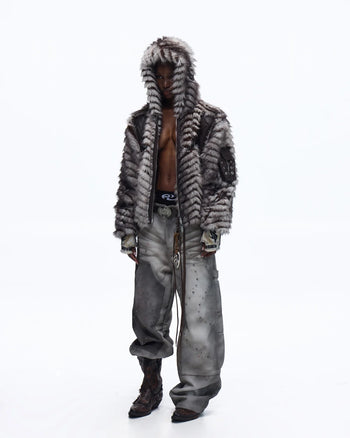 Personsoul Distressed Nubuck & Cowhide with Mushroom Studs Pants