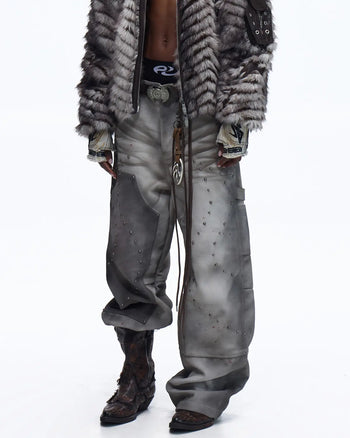 Personsoul Water-Dyed Cowhide Mythical Beast Western Boots