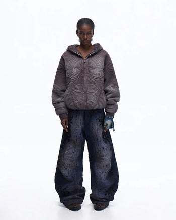 Personsoul Ripped Double-Layer Scimitar Jeans