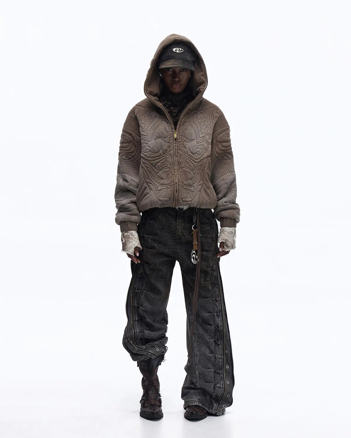 Personsoul Water-Dyed Cowhide Mythical Beast Western Boots