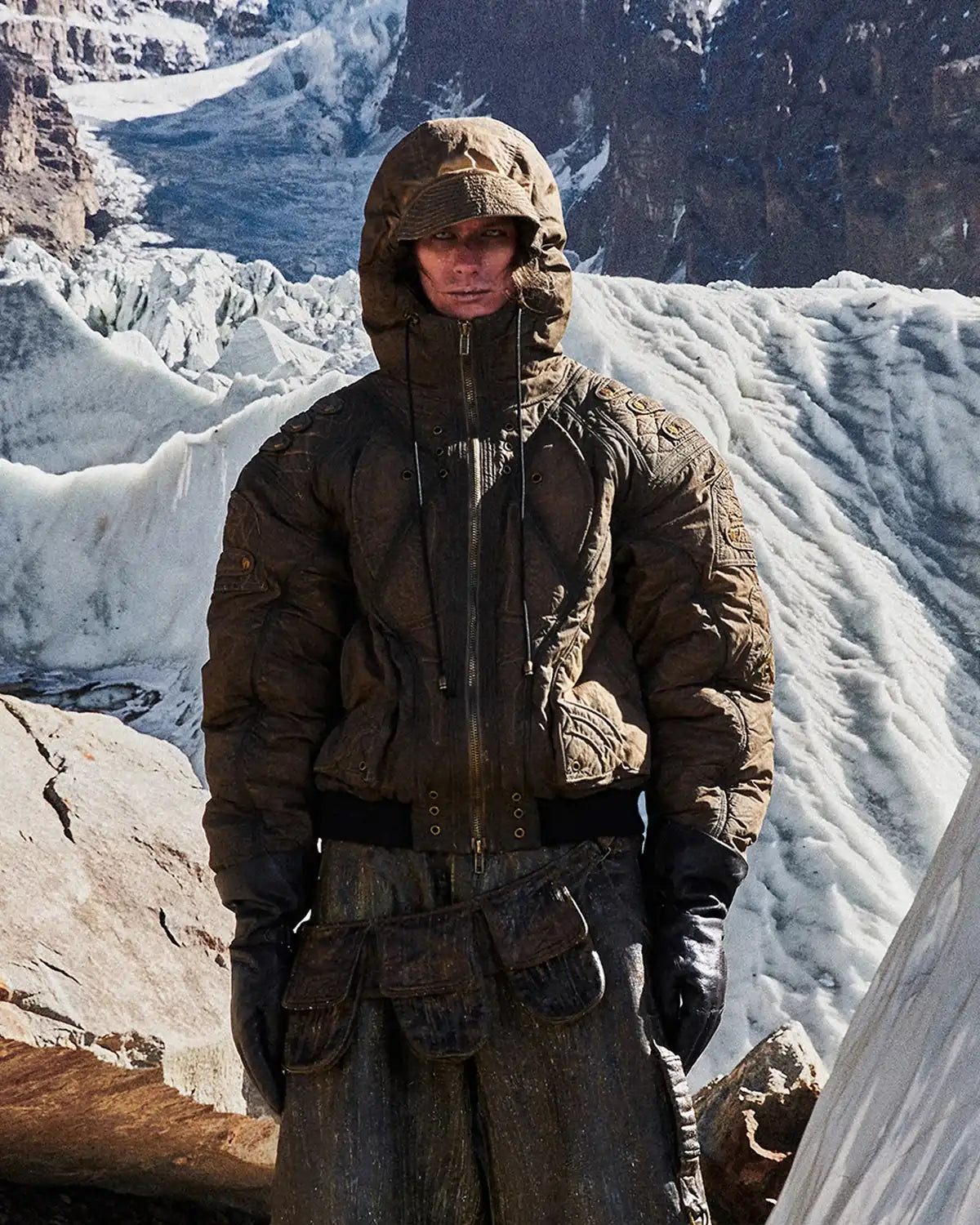 Personsoul Dark Brown Insulated Hooded Coat