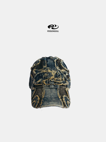 Personsoul Distressed Denim Baseball Cap