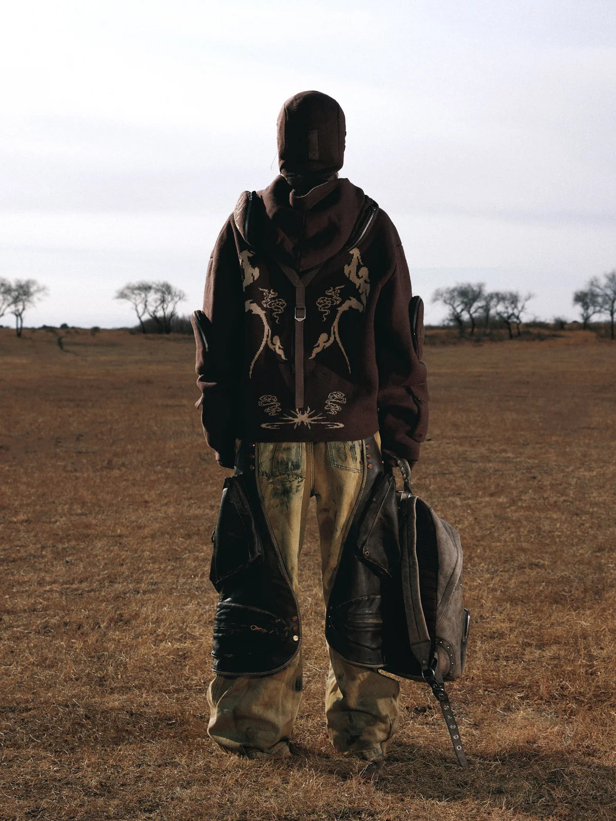 Personsoul Totem Hoodie Sweater with Face Mask