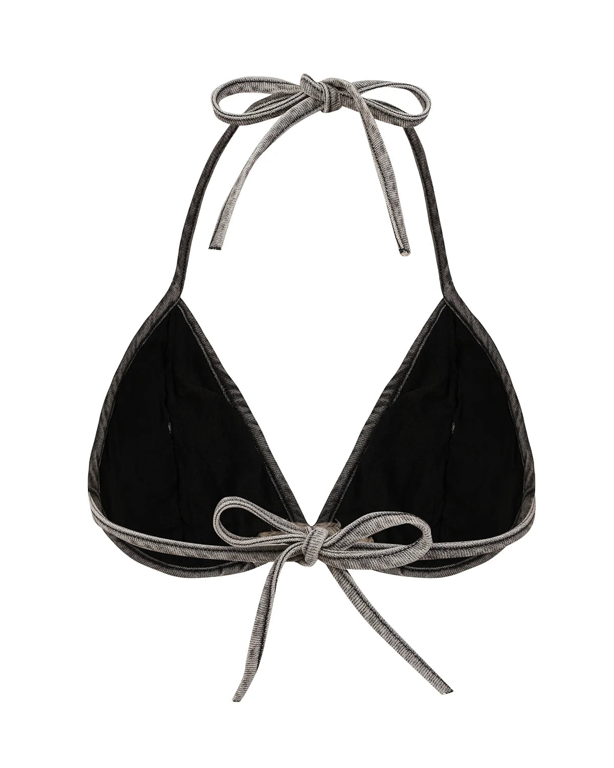 Personsoul Embroidered Mythical Beast Motif Bikini Top Gray