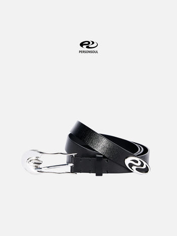 PERSONSOUL SHAPED PIN LEATHER BELTメタルベルト Personsoul Shaped Pin Buckle Leather Belt - personsoul
