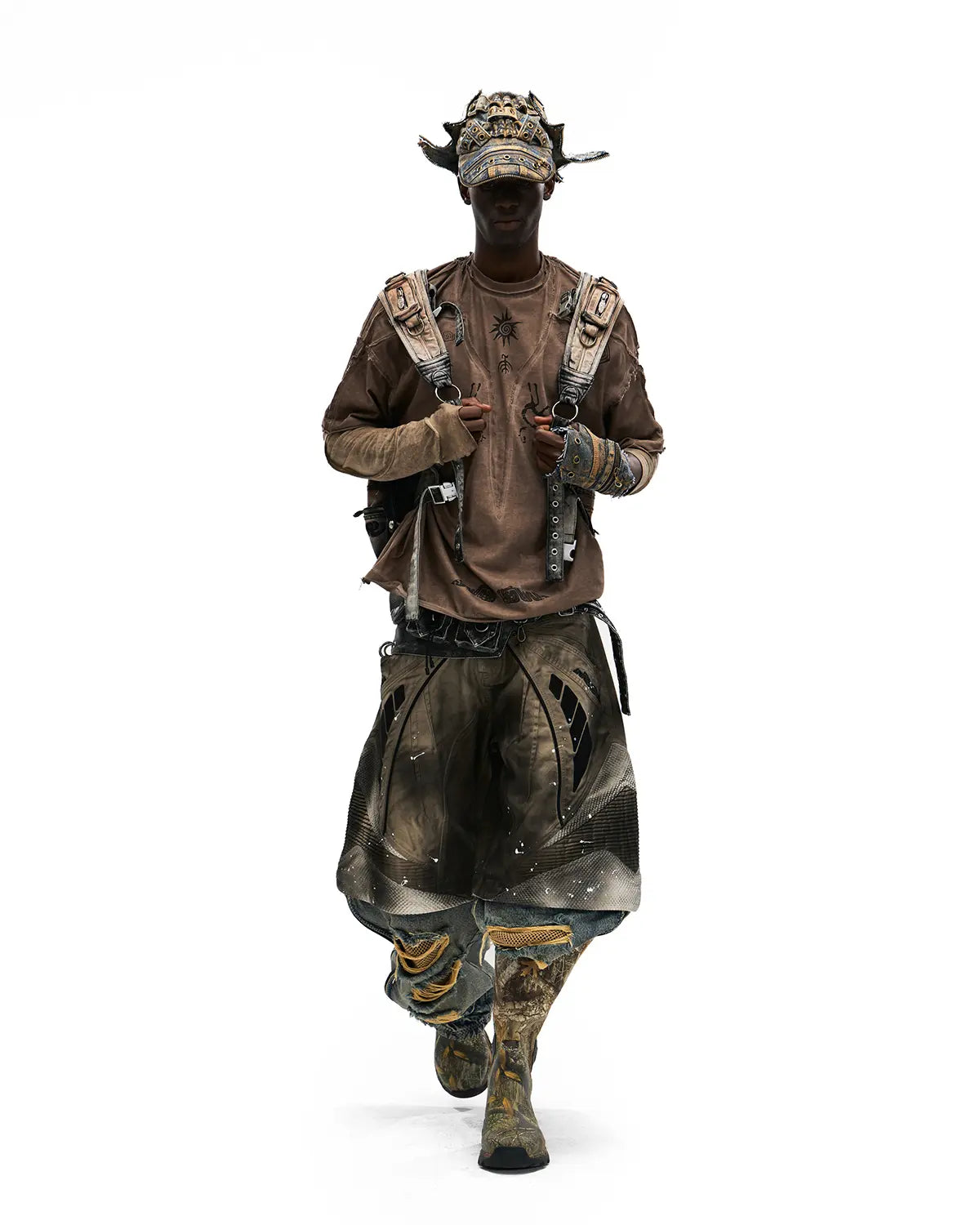 Personsoul Wavy Detachable Racing Denim Jeans