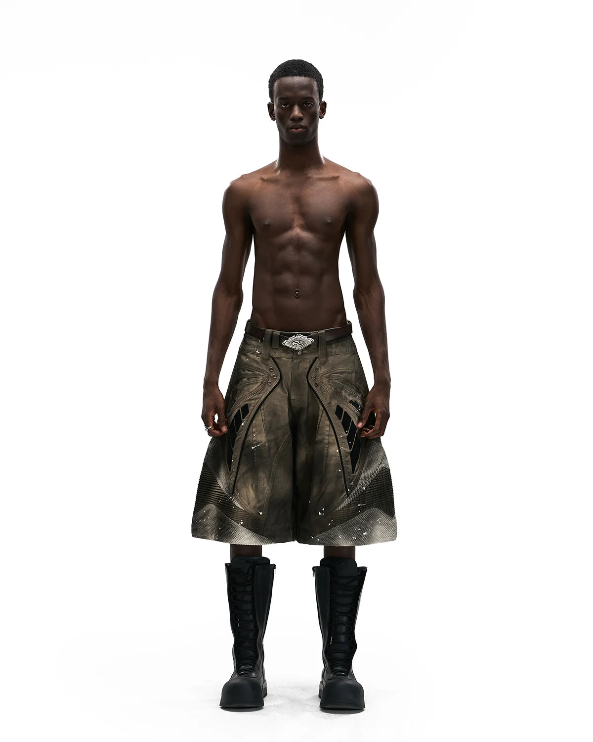 Personsoul Wavy Detachable Racing Denim Jeans