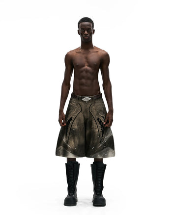 Personsoul Wavy Detachable Racing Denim Jeans
