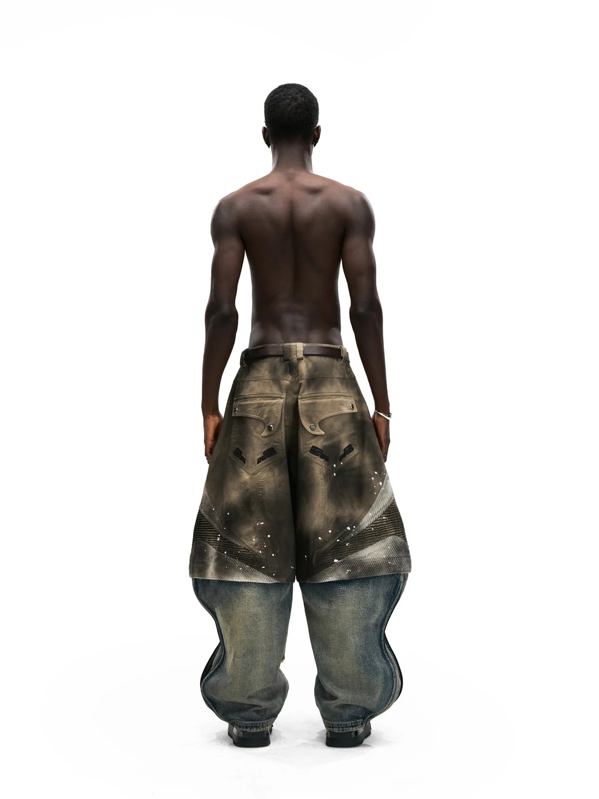 Personsoul Wavy Detachable Racing Denim Jeans