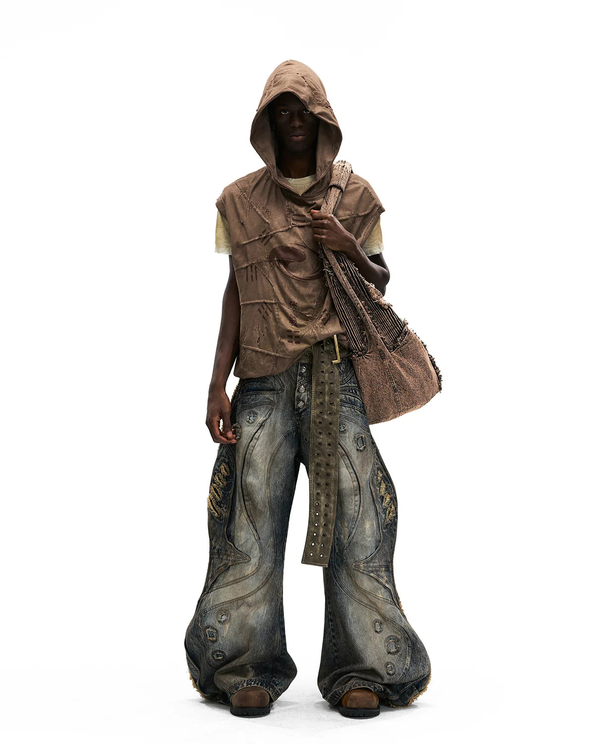 Personsoul Bagua Print Hooded Vest