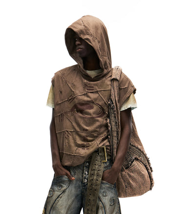 Personsoul Bagua Print Hooded Vest