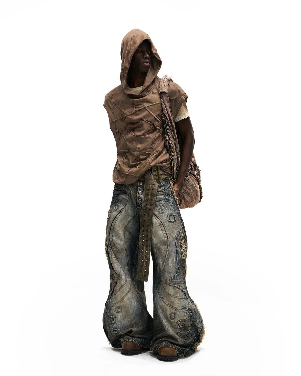 Personsoul Bagua Print Hooded Vest