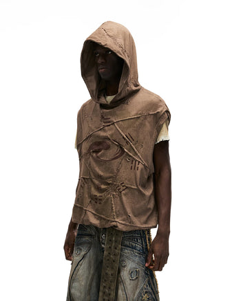 Personsoul Bagua Print Hooded Vest