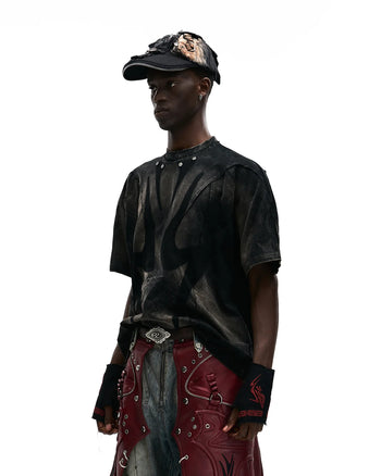 Personsoul Structured Mythical Beast Totem Distressed T-Shirt