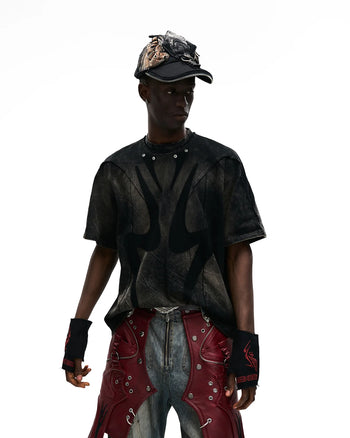 Personsoul Structured Mythical Beast Totem Distressed T-Shirt