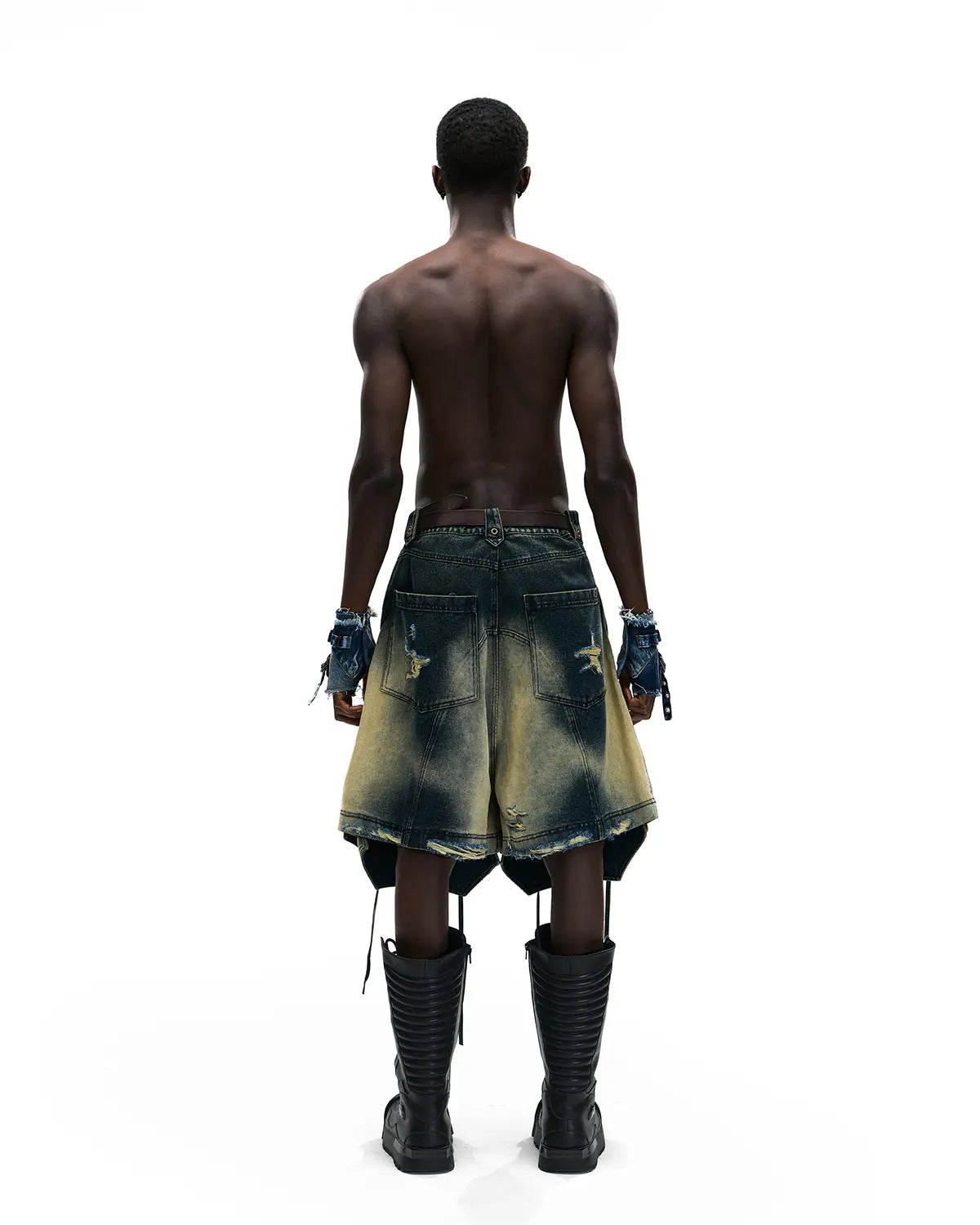 Personsoul Scaled Corded Denim Shorts