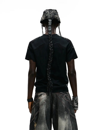 Personsoul Structured Fitted Beast Totem T-Shirt In Black