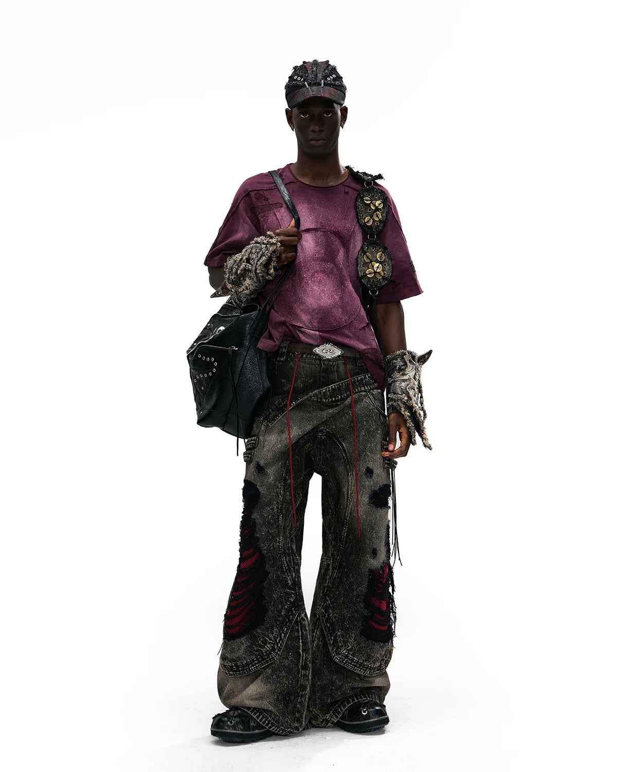 Personsoul Laser-Distressed Sun TotemT-Shirt