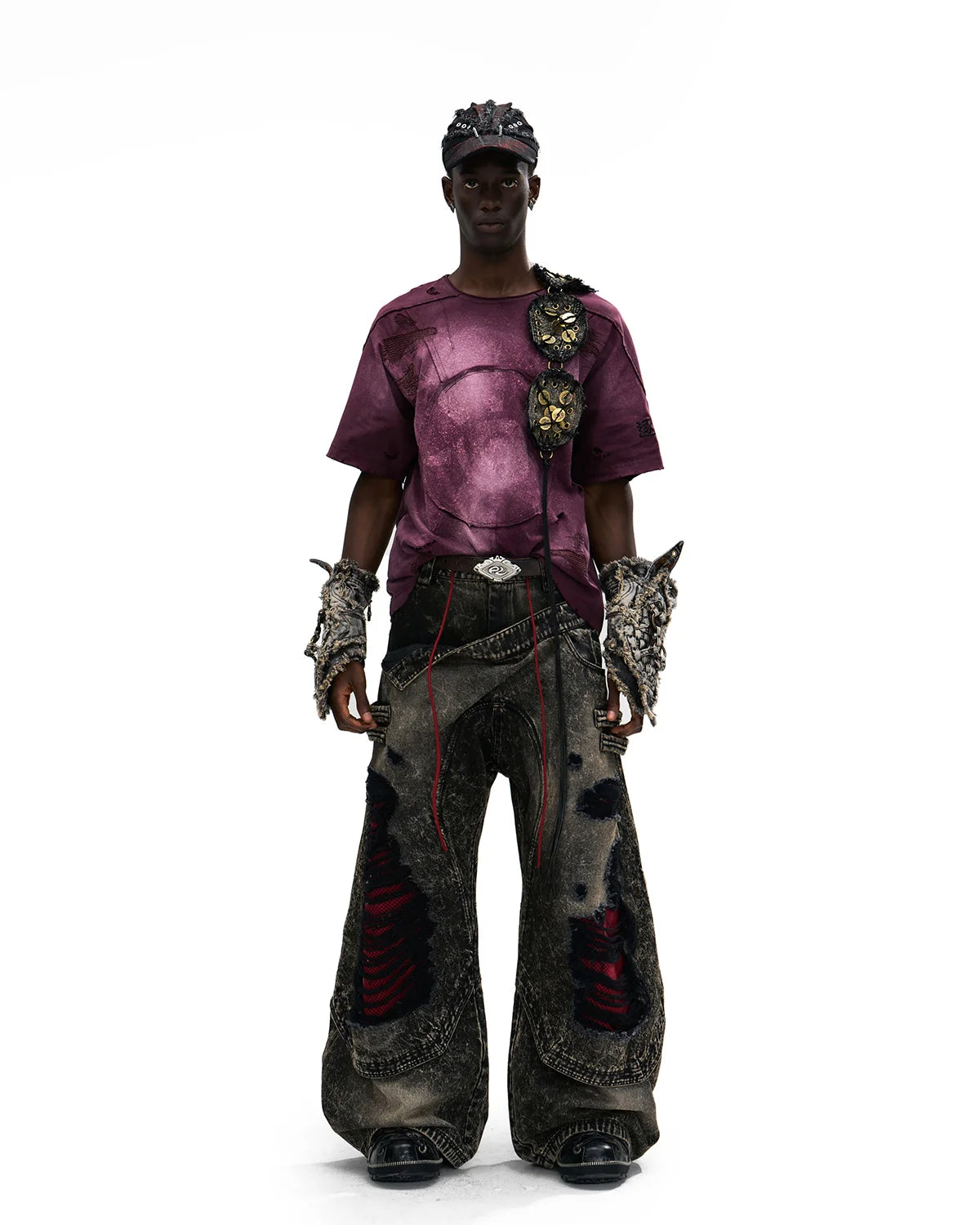 Personsoul Laser-Distressed Sun TotemT-Shirt