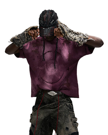 Personsoul Laser-Distressed Sun TotemT-Shirt