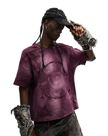 Personsoul Laser-Distressed Sun TotemT-Shirt