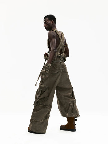 Personsoul Detachable Tactical Distressed Cargo Pants