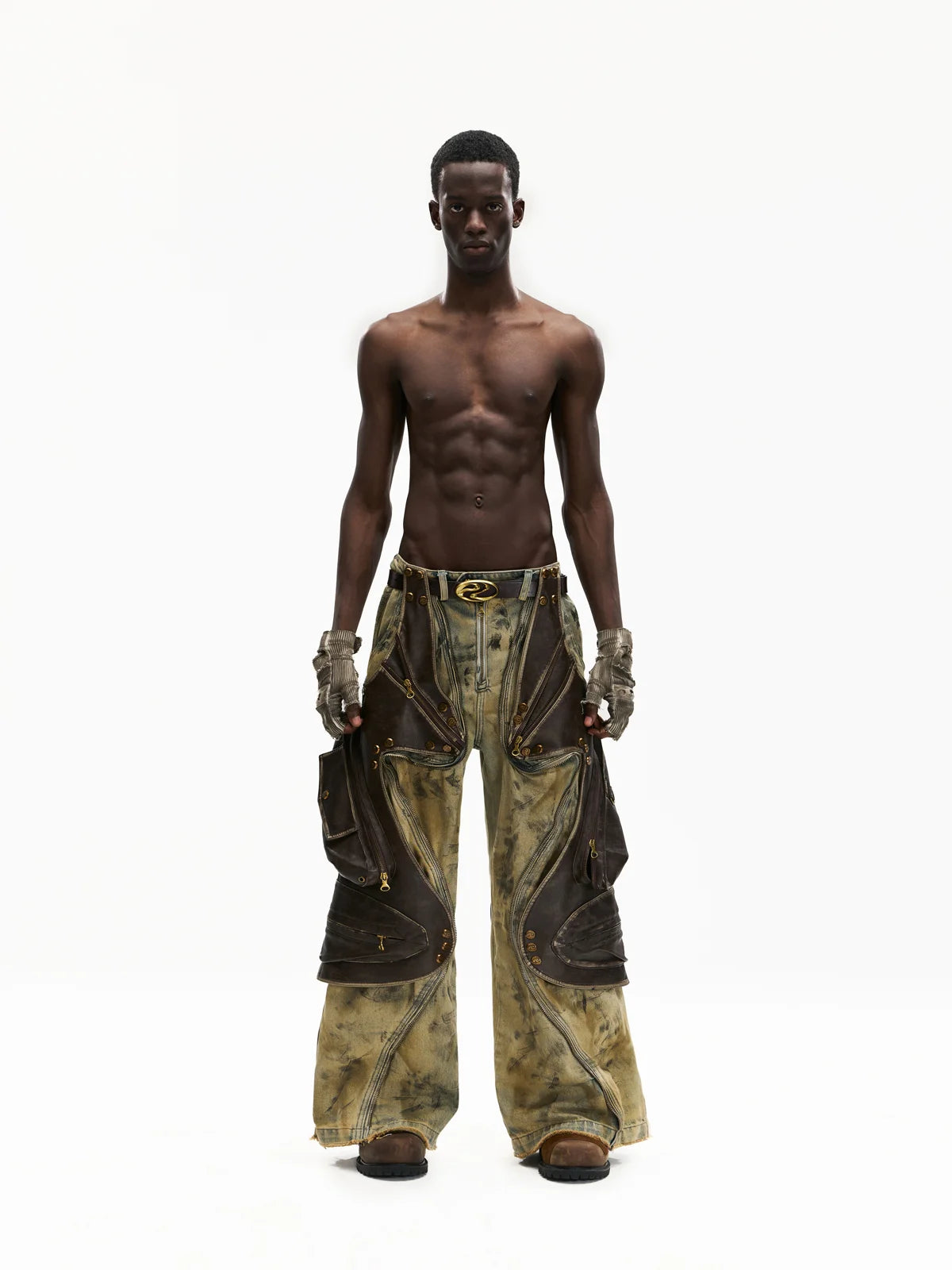 パンツ PERSONSOUL* 23FW Leather Tousers Pants Beetle Faux-Leather Pants - personsoul